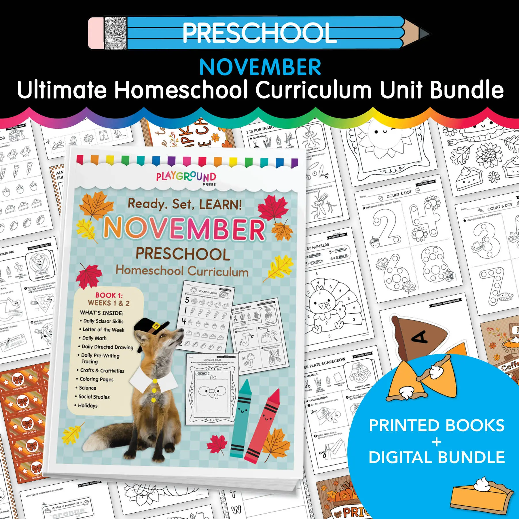 Ultimate Preschool November Homeschool Curriculum Bundle