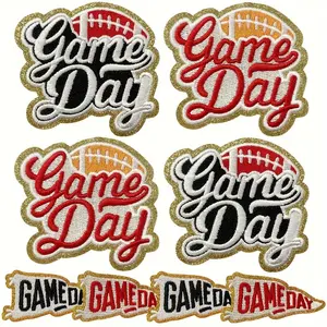 Game Day Football Element Iron on Patch - 8PCS Fashion Helmet Embroidered Patch for Team Uniforms, Accessories & Jeans Jacket