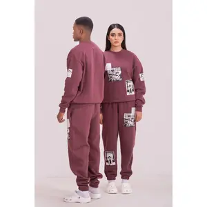 Vintage Maroon Sweatshirt – Music Graphic Drop Shoulder Sweatshirt