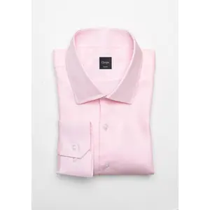 Egyptian Pastel Pink Herringbone Shirt - Cutaway Classic Collar