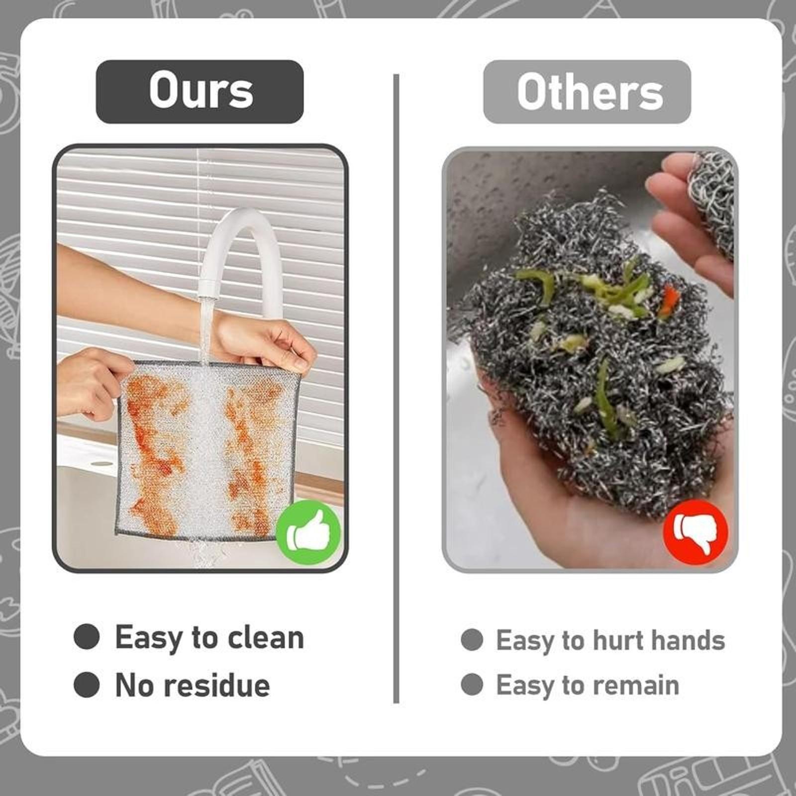 10PCS Set single layer Non-Scratch Steel Wool Dishcloth - Multi Purpose Wire Dishwashing Rags Kitchen Towels and Dishcloths Sets Durable Cleaning Pads Bathroom Home Essentials Cleaning Supplies Tools Thickened Microfiber Cleaning Cloths