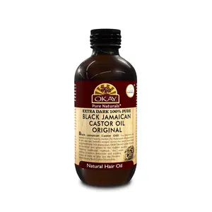 OKAY Pure Naturals Jamaican Black Castor Oil – 100% Natural Castor Oil for Hair Growth, Skin & Scalp Moisture, Eyebrows & Eyelashes – For Men & Women – 4 oz (Pack of 1)