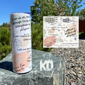Bible Verse Affirmations 20oz Tumbler Bottle Drinkware