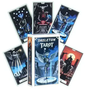 Skull Tarot Cards, Gothic Surreal Dark Aesthetic, Mystical Eerie, Wiccan 78 Card Deck, Self-Discovery, Divination, Prophecy, Perfect Gift for Beginners & Advanced Users