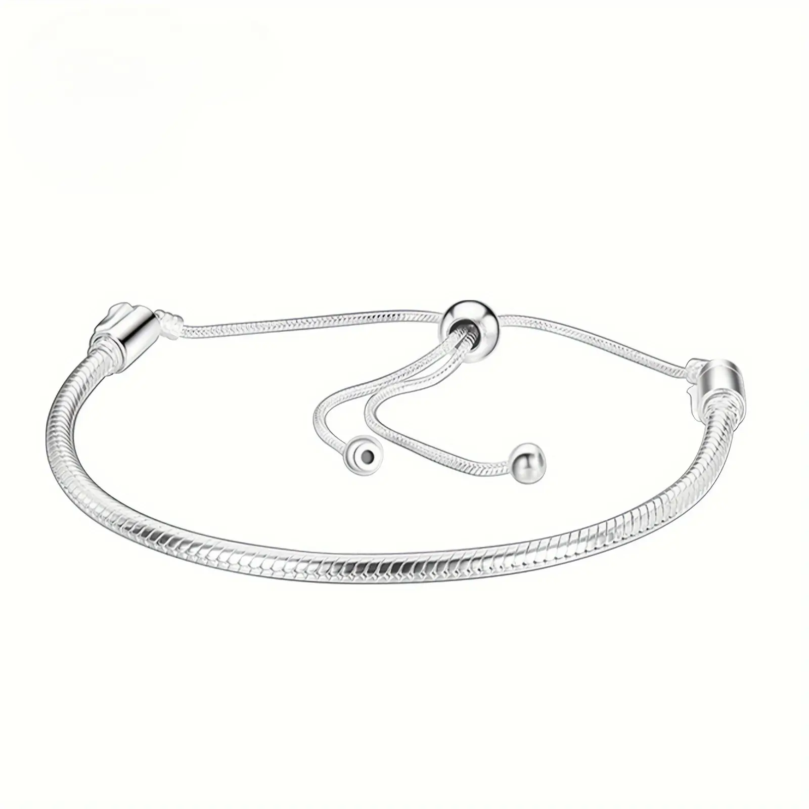 925  Silver Moment Charm Slider Pendant Bracelet for Women Jewelry Making Gift