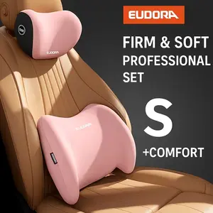 Car Headrest and Lumbar Support Set, Neck Headrest, Autumn Winter Comfort Upgrade, Ergonomic Design, High Density Sponge Fill, Long Drive Comfort, Includes 1 Headrest + 1 Lumbar Support, Car Accessories