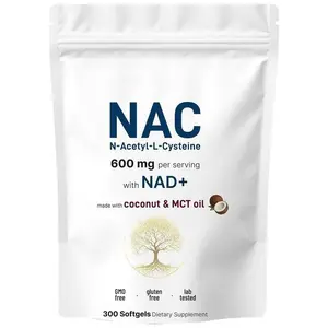 NAC Softgels with Coconut Oil & Vitamins Antioxidant Support Supplement 300 Count
