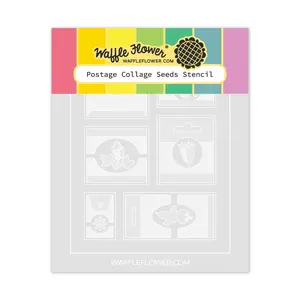 Postage Collage Seeds Stencil
