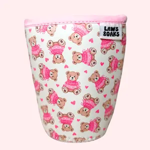 Sweetheart Bear Coffee Sleeve Reusable Neoprene Cup Sleeve Eco-Friendly Comfortable Drink Sleeve for Iced Coffee Drinkware Accessories