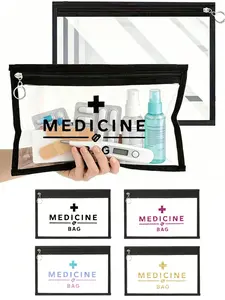 Makeup bag, medical bag, multifunctional storage bag, transparent PVC makeup bag with zipper, portable transparent toiletry bag, PVC makeup pencil case envelope folder storage multi-purpose bag