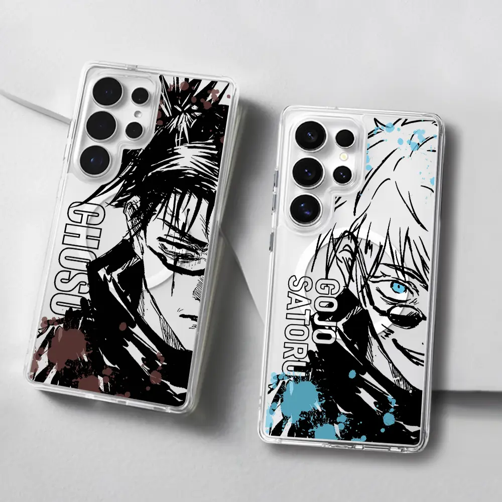 Jujutsu Kaisen Magnetic phone Case for Samsung S26/S25/S24/S23/S22/S21/S20/S10/NOTE20/NOTE10/NOTE9/PLUS/ULTRA/FE/A57/A56/A55/A54/A37/A36/A35/A34/A26/A25/A24/A23/A17/A16/A15/A14/A07/A06/A05with MagSafe,Transparent Shockproof Protective Cover galaxy S26 NEW