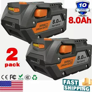 2025new 2PACK Genuine Battery for Ridgid R840085 8.0Ah Lithium Battery Rigid 18V R840087