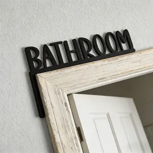 1 Pc Wooden Bathroom Sign – Farmhouse wall décor with upgraded reinforced packaging. Easy to hang on door frame or wall corner, adds a fun rustic touch to home bathroom decoration Rustic Farmhouse Design Wooden Letter Sign