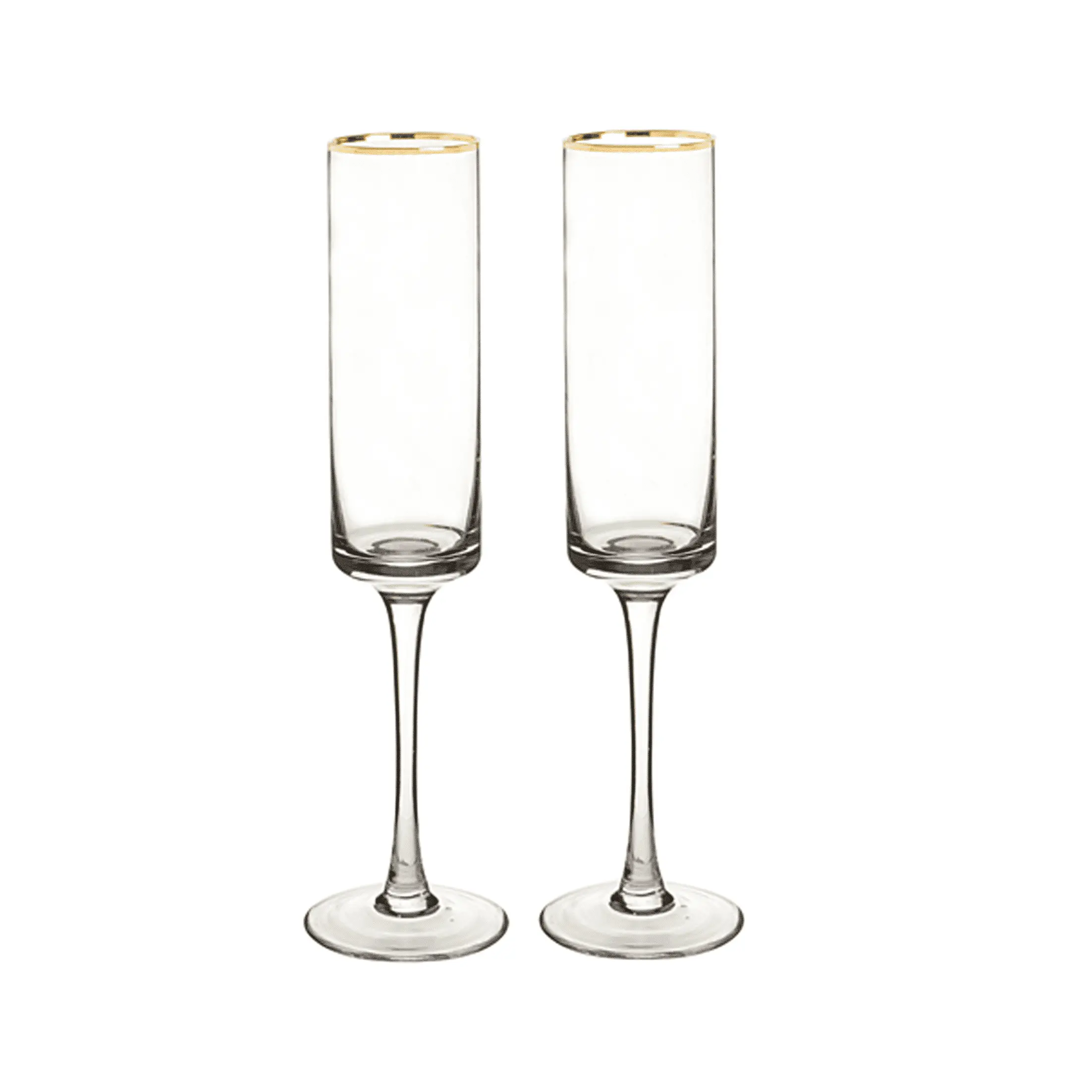 Giftsforyounow Glass Gold Rim Champagne Flutes, Set Of 2, 8Oz.
