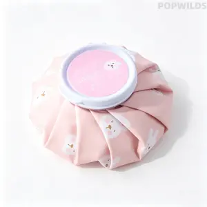 Cute Cartoon Fabric Ice Pack, foldable portable hot cold compress pack. Reusable water injection cooling bag for physical cooling and pain relief, soft comfortable texture, lightweight easy to carry, practical for home daily care and outdoor emergency use