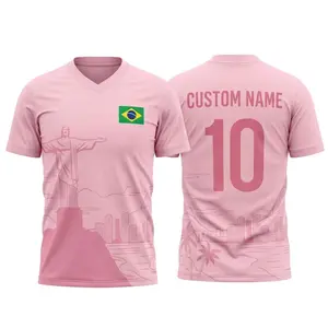 Personalized Br@zil Football Jersey, Custom Name Number Football Shirt