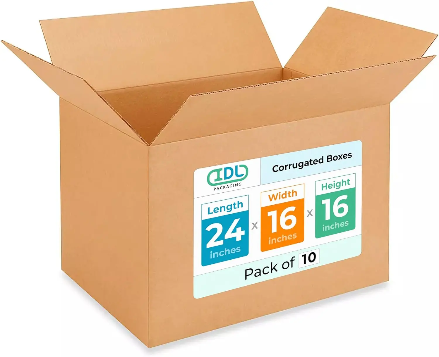 Extra Large Shipping & Moving Boxes 24x16x16 inches (10-Pack) - Extra Strength 200 lb vs Regular - Corrugated Cardboard Boxes - Moving Supplies Box - Large Moving Box heavy duty by IDL Packaging