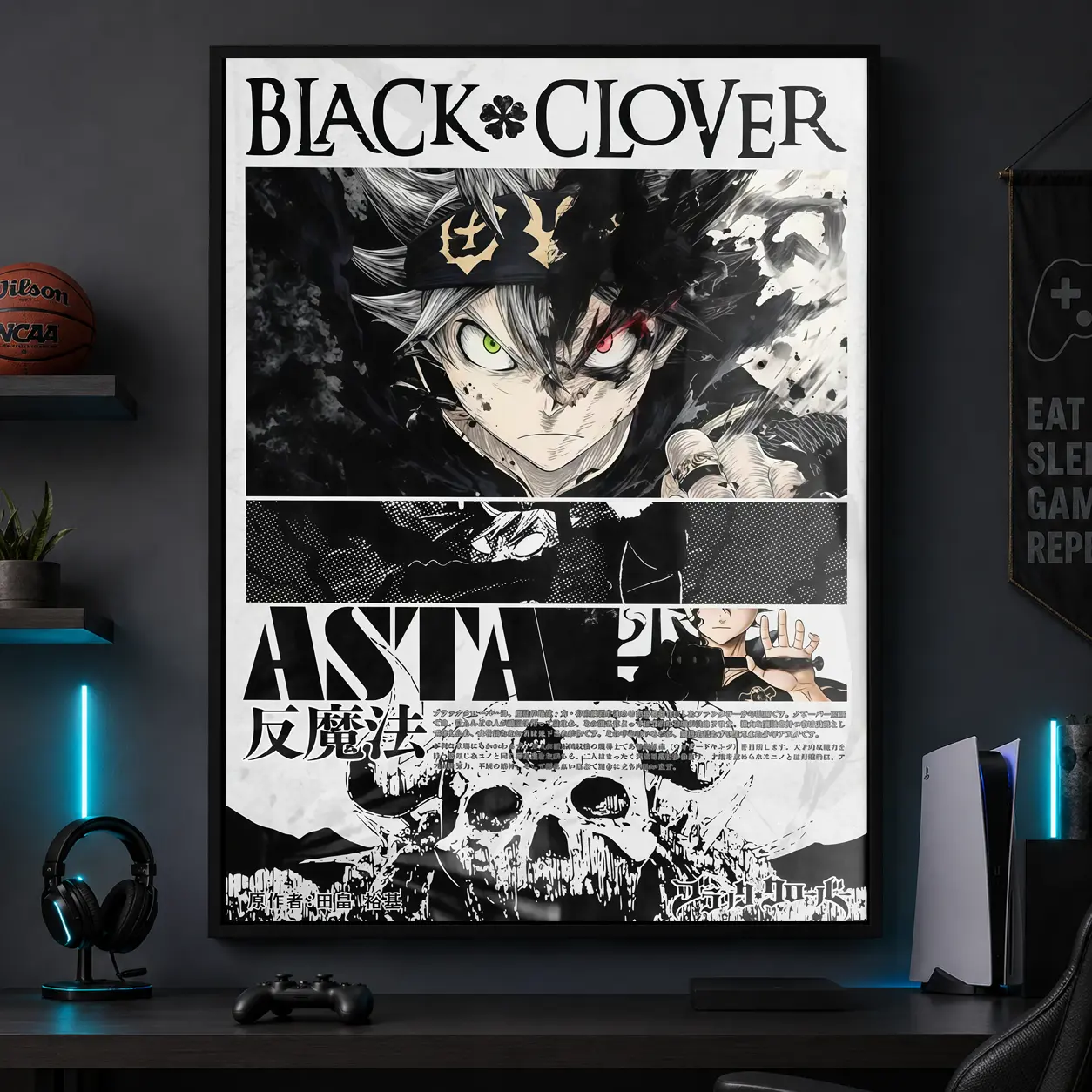Black Clover Anime Poster - Asta Anime Art Print Anime Gifts - Japanese Wall Decor - Anime Wall PrintCanvas Poster Wall Decor, Room Decorations, Funky Home Decor,anime wall art,bedroom canvas poster