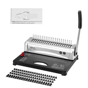 Binding Machine For Comb Binding, 21-Hole Manual Binder With 450 Sheet Capacity, Includes 100 Pieces 3/8 Inch Comb Binding Spines, Ideal For Letter Size, A4, A5 Documents, Office And Home Use