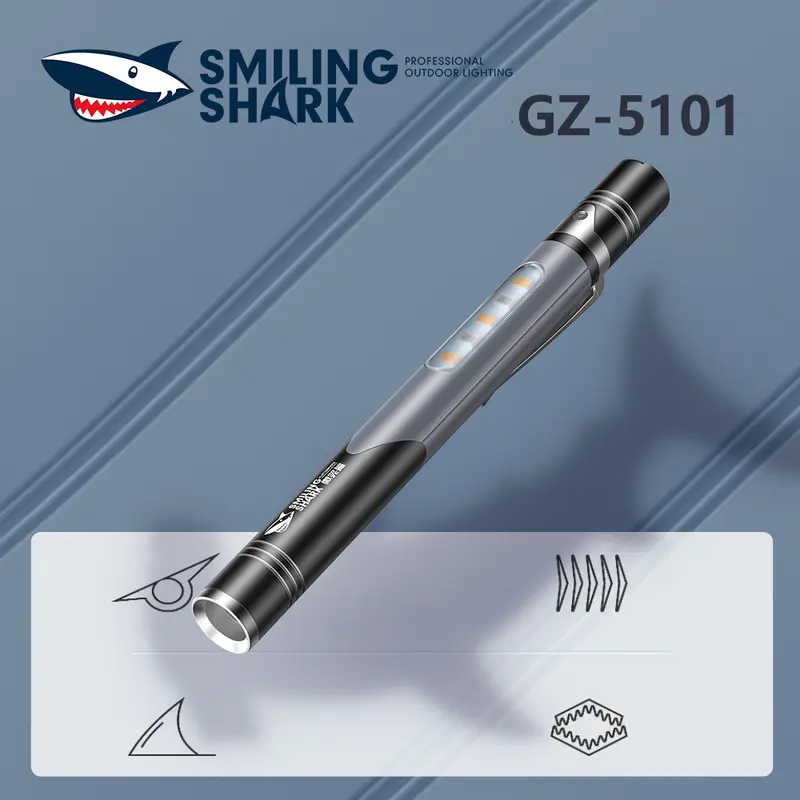 QX-D419】Smiling Shark multifunctional cycling light, made of ABS