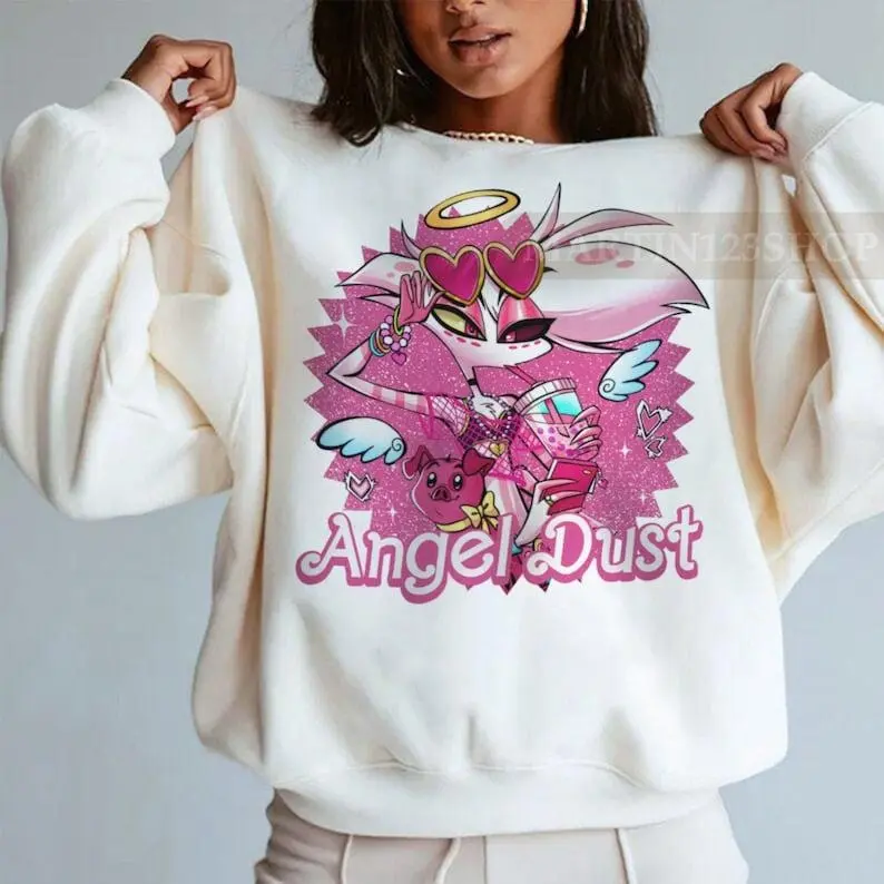 Hazbin Hotel Angel Dust And Fat Nugget Hazbin Hotel Characters Sweatshirts
