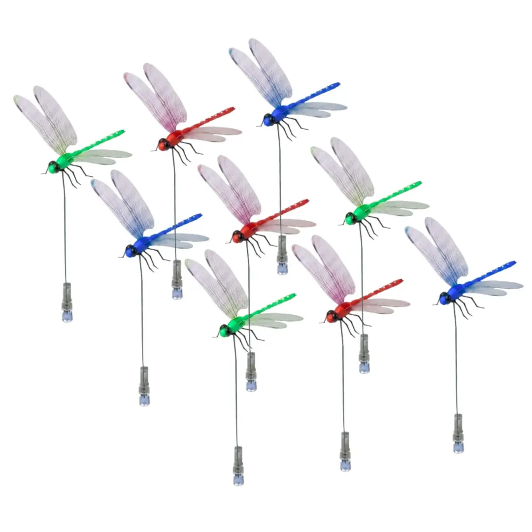 9pcs Dragonfly Clips, Garden Decoration Ornament with Pest Deterrent, Outdoor Plant Decor (Specialty Garden Tool)