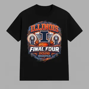 Illinois Final Four 2026 Basketball T-Shirt Indianapolis Championship Graphic Tee College Sports Fan Shirt Unisex Streetwear Gift