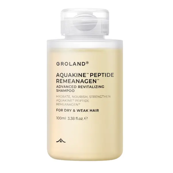 GROLAND Platinum Advanced Revitalizing Hair Shampoo - Haircare Cleanser for Dry Scalp, Youth-Boosting Liquid, 100ML (3.38 Fl Oz), No Harsh Substances Included, Botanicals, Harsh-Free