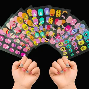 Nail Stickers for Kids, 10 Sheets Self-Adhesive Nail Wrap Strips for Little Girls, Toddler Age 8 and Older, Fun DIY Nail Art