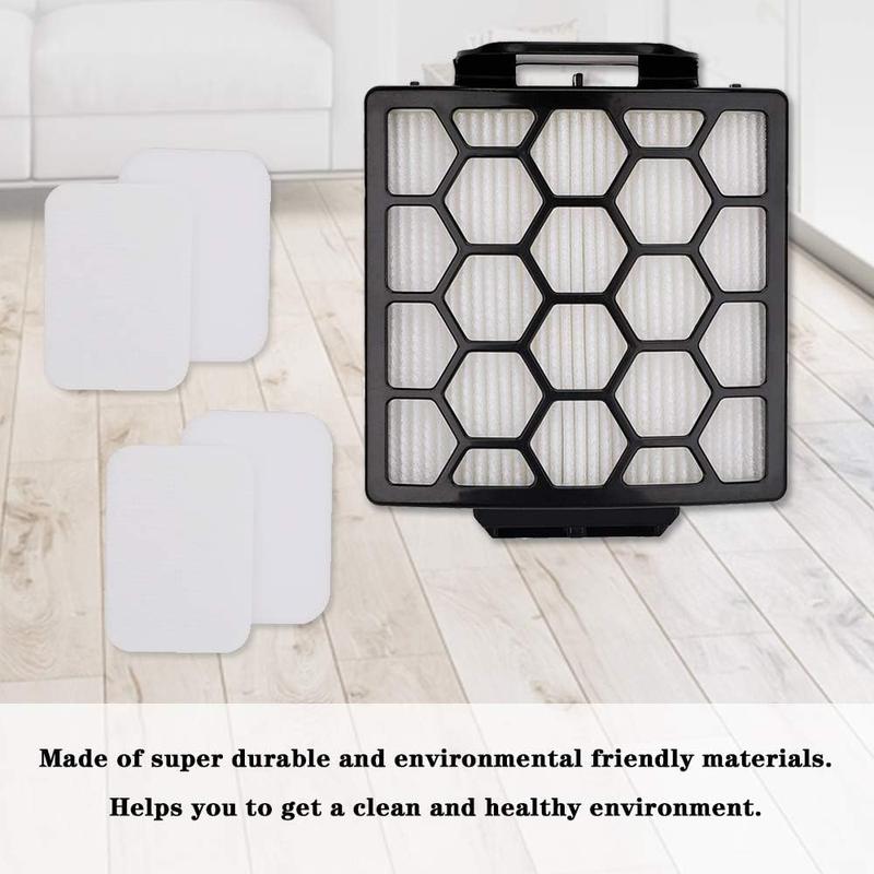 Replacement HEPA Filter & Foam Pre-Filters Compatible with Shark Navigator NV150 NV251 NV255 Zero-M ZU62 ZU62C ZU60 Upright Vacuums 1238FT60 1239FT60 Washable Durable