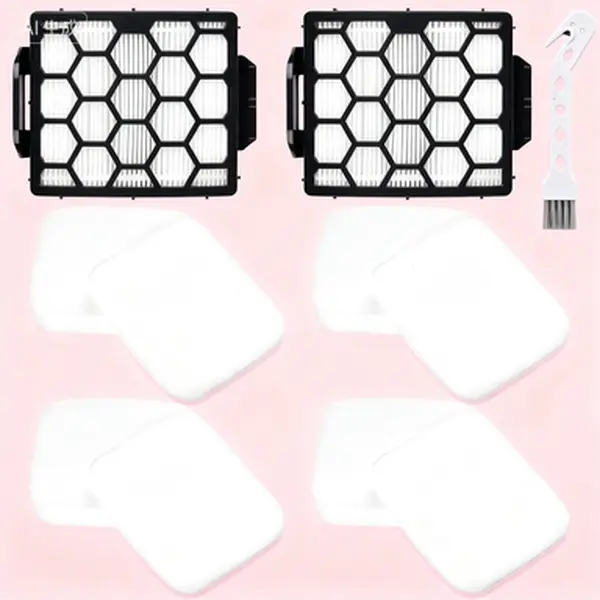 Replacement HEPA Filter Set Compatible with Shark UV850 UV900 DuoClean Lift Away Upright Vacuum, 2 HEPA Filters and 4 Foam & Felt Pads, Compare to Part XHF320 XFFK602UKT, Durable & Washable