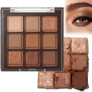 9-Color Chocolate Eyeshadow Palette, Cherry Blossom, Matte & Shimmer, Travel Eyeshadow Palette, Daily Makeup, Holiday Looks, Christmas Gifts