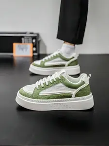 Men's Breathable Thick Sole Sneakers, Comfortable Trendy Casual Shoes, Anti-Slip Youth Fashion Footwear, Versatile Trainers, Athletic Sneaker Footwear