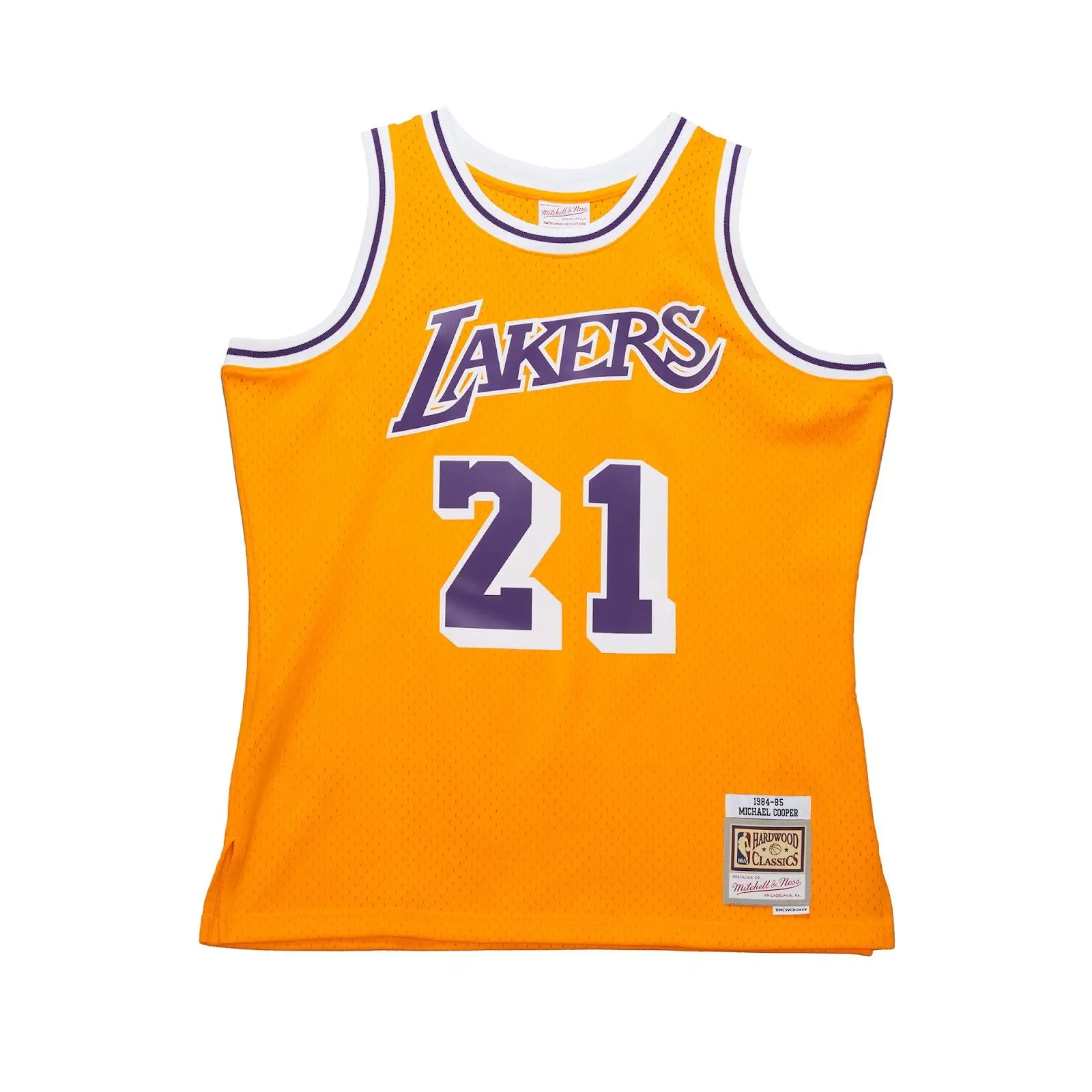 Michael Cooper Los Angeles Lakers 1984-85 Gold Swingman Jersey NBA Throwback Basketball Hardwood Classics Fan Gear Mitchell & Ness