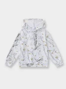 Girls' Casual Fashion Leaf Print Vintage Sweatshirt, Spring & Fall Daily Wear, Single Piece, Stylish and Comfortable
