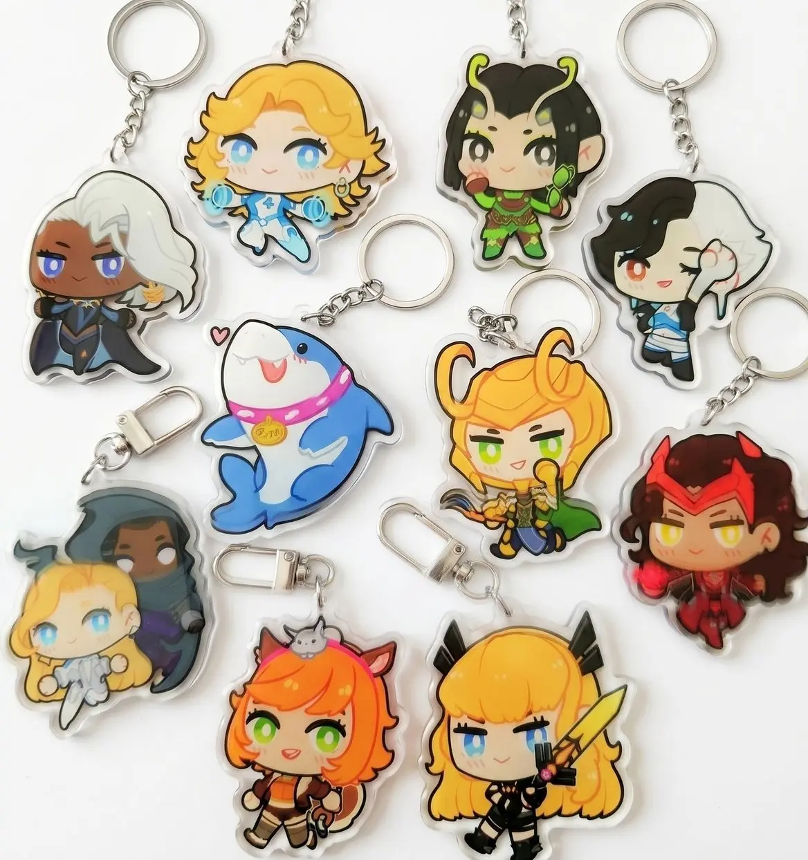 10 Ops Rivals Anime Acrylic Keychains - Luna Snow/Jeff/Magik/Loki ...
