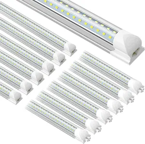 (Pack of 12) 6FT LED Tube Light T8 Integrated Single Fixture for Utility Shop, 60W, 6000K, Daylight White 6000lm High Output, Linkable LED Ceiling Light for Garage, Basement, Clear Lens