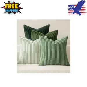 Boho Farmhouse Sage Green Throw Pillow Covers 18x18 Inch Set of 4