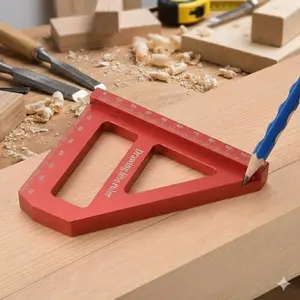 High-Precision Angle Measuring Tool Set: Professional Engineer & Woodworking Ruler, Metal Protractor, Woodworking Square Protractor, 45/90° Triangle, Miter Gauge, Portable 3D Multi-Angle Measurement for DIY Carpentry & Construction.