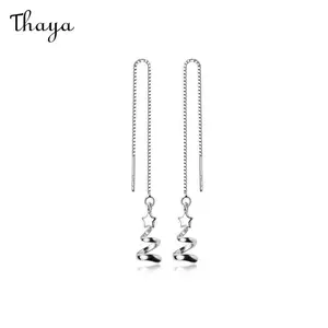 Thaya 925 Silver Pentagram Earrings