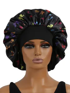 Butterfly Satin Sleep Cap for Men and Women, Christmas Gift, Silk Headscarf, Beauty Makeup Hat, Adjustable Wide Brim Bath Cap, Adjustable Satin Bonnet, Soft Comfortable Material, Sleeping Cap, Satin Hair Bonnet