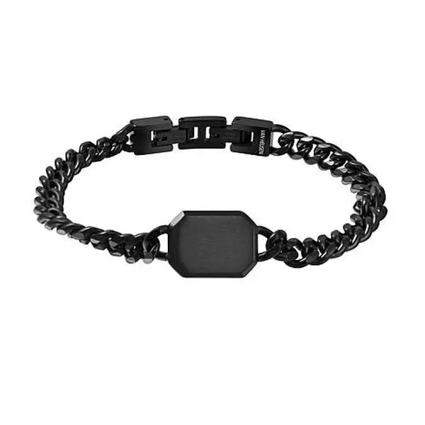 Van Heusen Men's Stainless Steel Curban Link Chain Tag Bracelet