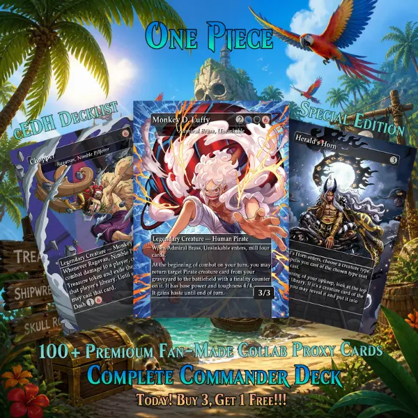 One Piece Special Edition Commander Deck - 100+ Premium Fan-Made Collab Proxy Cards - Buy 3 Get 1 Free - Complete Set for Collectors