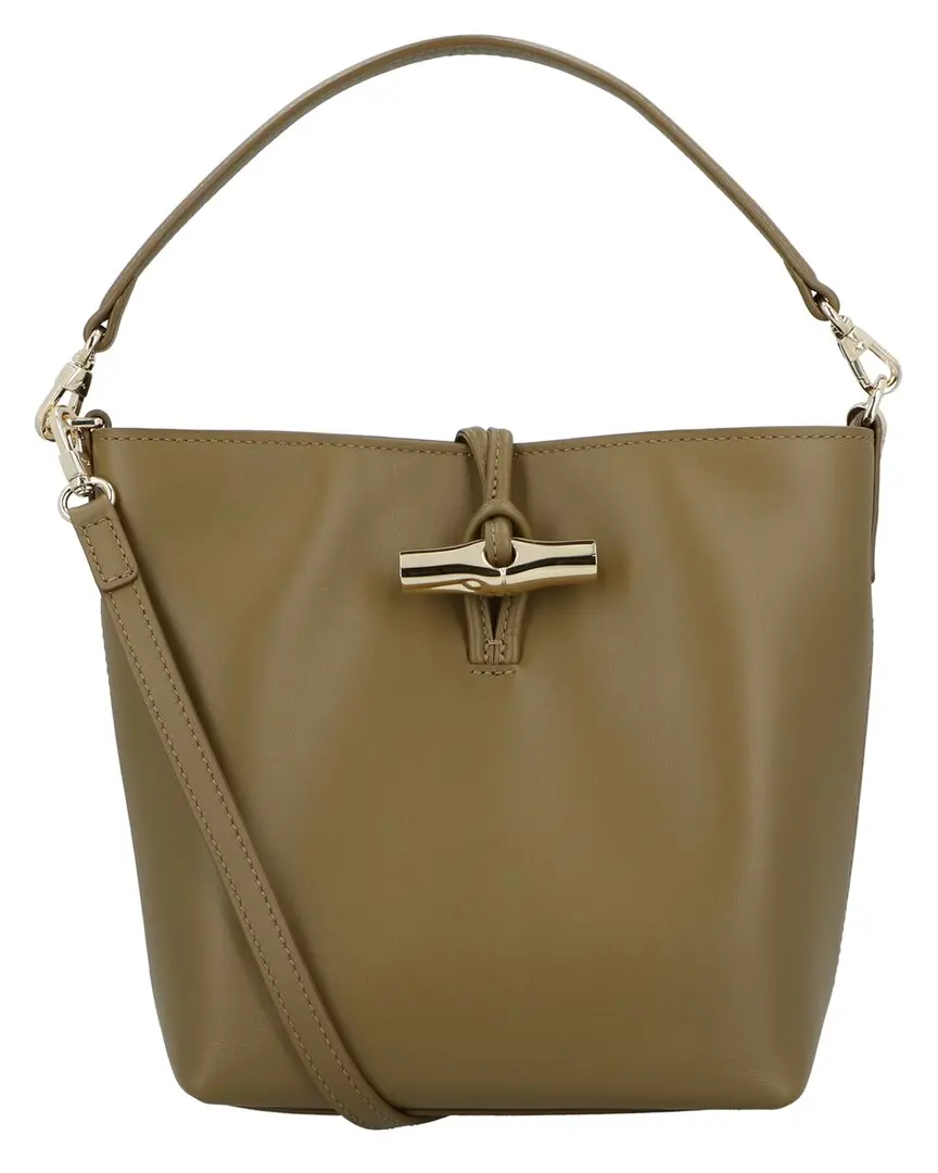 Longchamp Le Roseau Leather Bucket Bag