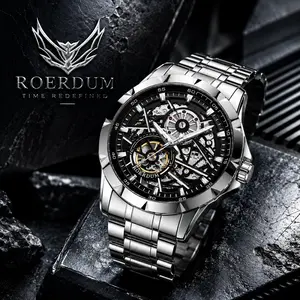 Men’s Skeleton Mechanical Watch – Automatic Self-Winding Stainless Steel, Transparent Dial, Luxury Sports Watch, Water Resistant, Sapphire Crystal, Dress & Casual Wristwatch for Business, Travel, Outdoor, Gift”