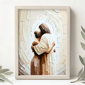 Woman Safe in His Arms, Jesus Embracing Woman, Christian Art, Jesus hugging woman, Bible Art, Jesus Painting, LDS Religious Wall Art, love of god, Scripture Art, Christian Gift