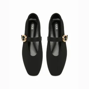 Cider KNITTED BUCKLE MARY JANE FLATS