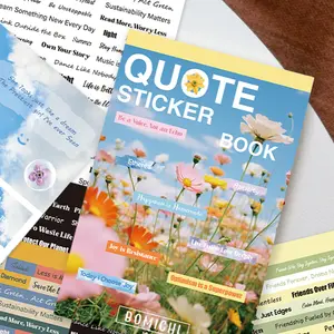 Compact and Beautifully Designed Repositionable Colorful Quote Sticker Book with Premium Designs, Aesthetic Motivational Stickers, Positive Words, Playful Illustrations - Office Stationery Labels for Teens, Journals, DIY Crafts