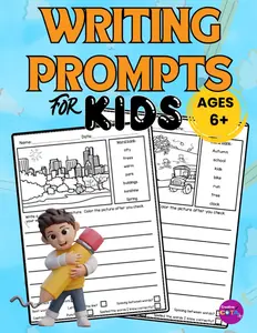 Creative Picture Writing Prompts Journal and Sentence Writing Skills Workbook for Kids Ages 6–8: 88 Visual Story Starters with Word Banks, Handwriting Practice for Kindergarten, 1st Grade, 2nd Grade
