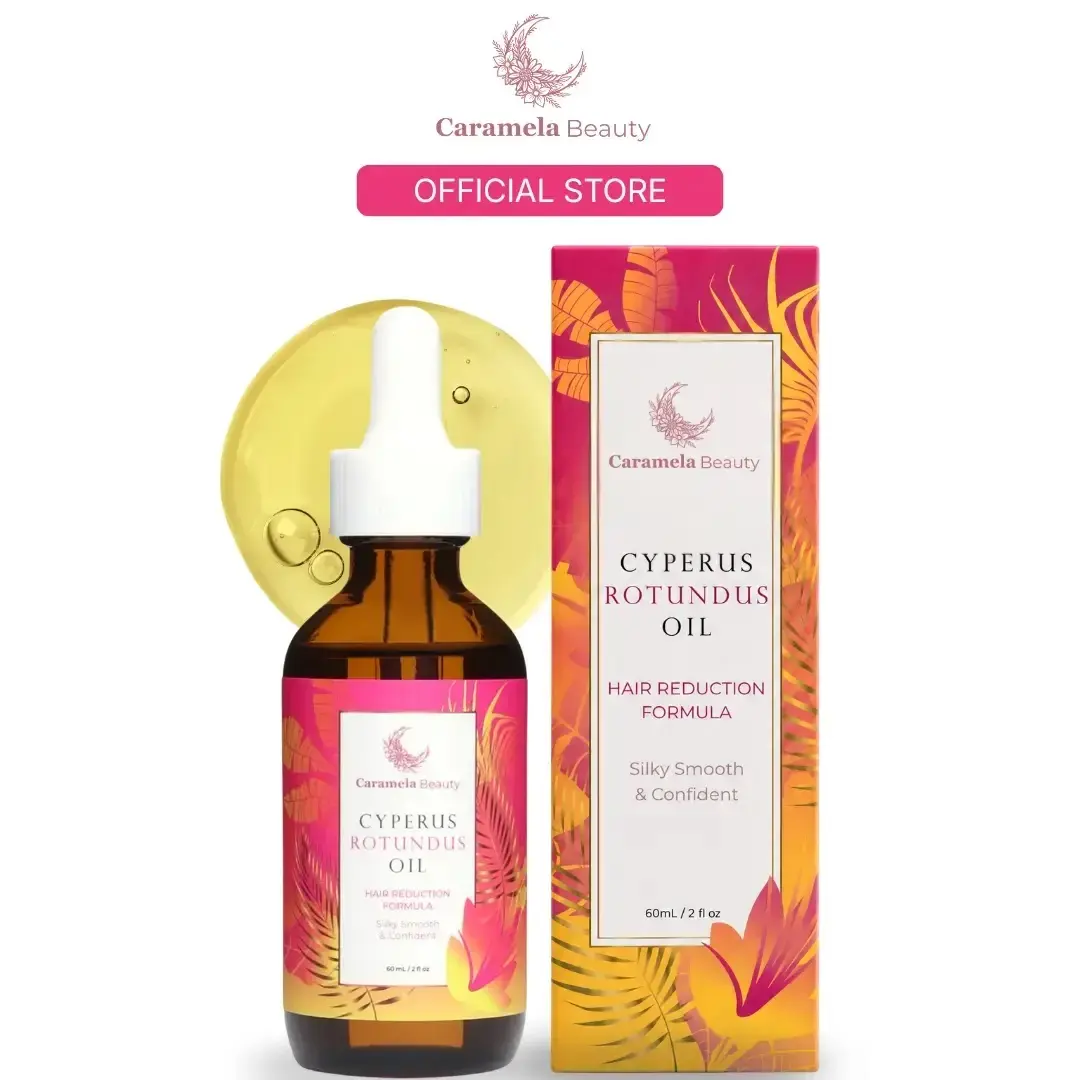 Caramela Beauty Cyperus Rotundus Oil, Body Care & Hair Removal Beauty Product for Smooth, Sensitive Skin, 60ml / 2oz, Naturally Derived Formula, Gentle Results, Beauty Products